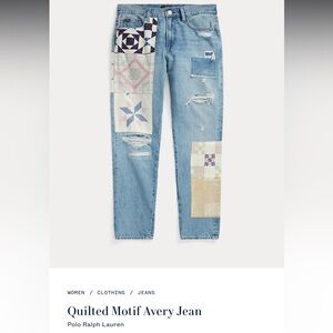Ralph Lauren Quilted Motif Avery Jean